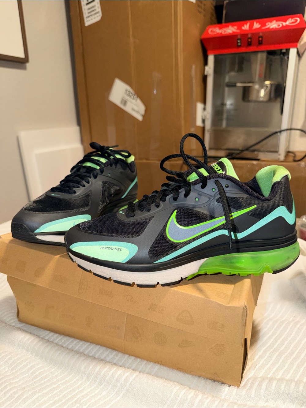 Nike Air Max Alpha 2011+ Black Green Hyperfuse Men’s Size 8.5 Vintage